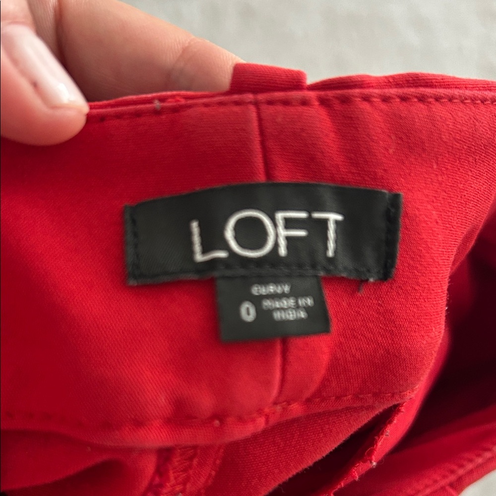 LOFT Curvy Skinny Bold Scarlet Trousers - Picture 2 of 5